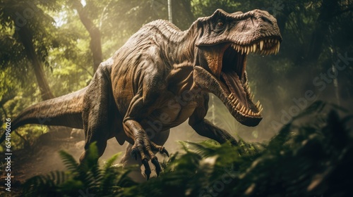 tyrannosaurus rex in the forest