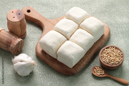 soft and tasty milk tofu on the kitchen table