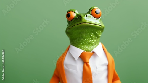 red eyed tree frog on a green background