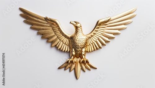 A gold eagle shaped object photo