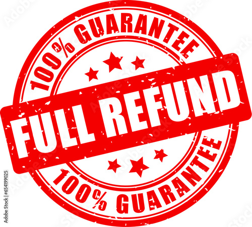 Full refund guarantee rubber stamp