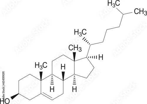 Cholesterol vector  formula, chemical structure of molecule