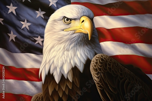 Striking Bald Eagle Portrait on White Background