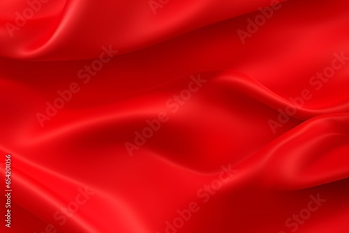 Luxury red satin smooth fabric background. Abstract background luxury red cloth and liquid wave and wavy folds of silk satin background. Red silky fabric. Decoration element for, Generative AI