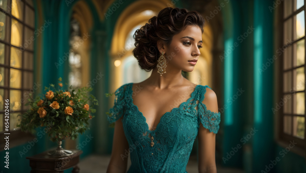 a beautiful girl in an elegant dress a beautiful girl in an elegant dress