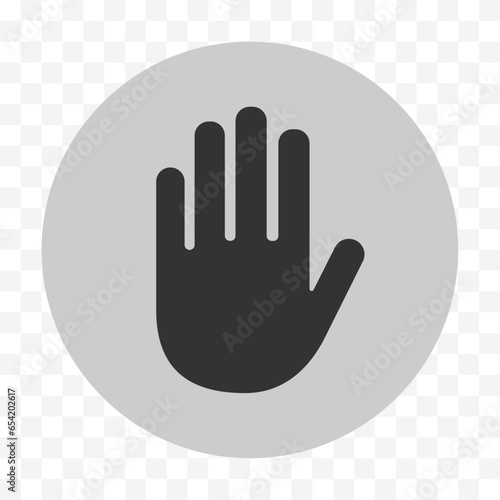 Stop hand flat style icon on transparent background