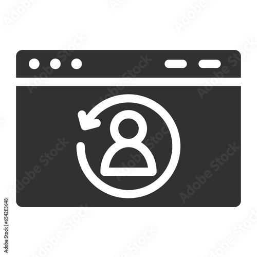 Returning Visitor Solid Icon, History Icons Collection, Returning Visitor silhouette.