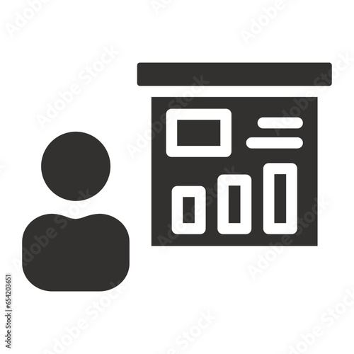 Presentation Vector Solid Icon, Training Icons Collection, Presentation silhouette.