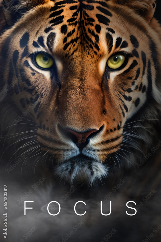 Obraz na płótnie Jaguar feline motivation text business , Leopard Mafia Style , modern art animal . Generative ai w salonie