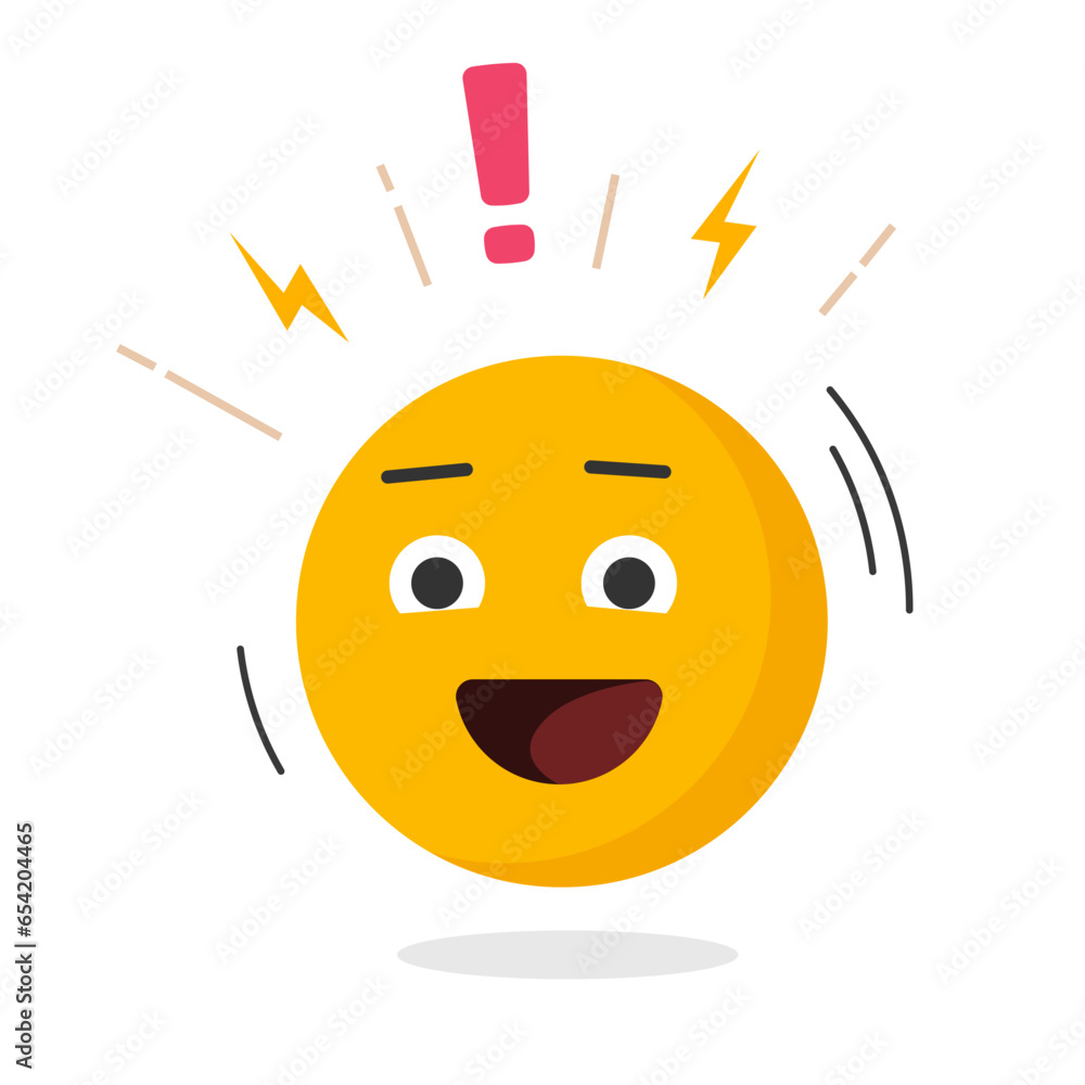 Happy excited emoticon emotion icon cartoon fun comic vector graphic illustration, wow facial exclamation expression in smile face, amazing cheer positive mood feel, delight cute gladness character Happy excited emoticon emotion icon cartoon fun comic vector graphic illustration, wow facial exclamation expression in smile face, amazing cheer positive mood feel, delight cute gladness character