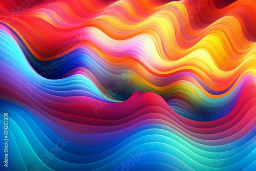 Illustration of vibrant abstract backdrop with radiant colorful undulating surface adorned by gleaming lights. Generative AI