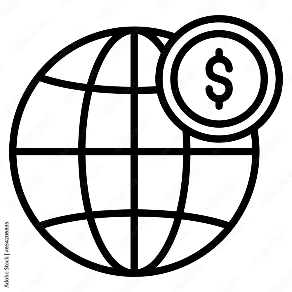 Money Globe Icon Money Globe Icon