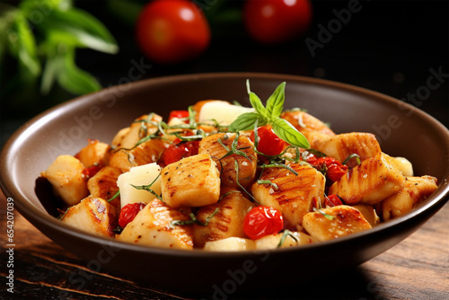 Baked gnocchi with chicken