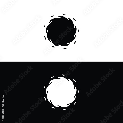 Black and white circle vector logo template design