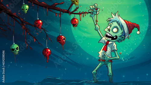 Zombie Weihnachten, ein Horror Märchen für alternative Feiertage. Generiert mit KI