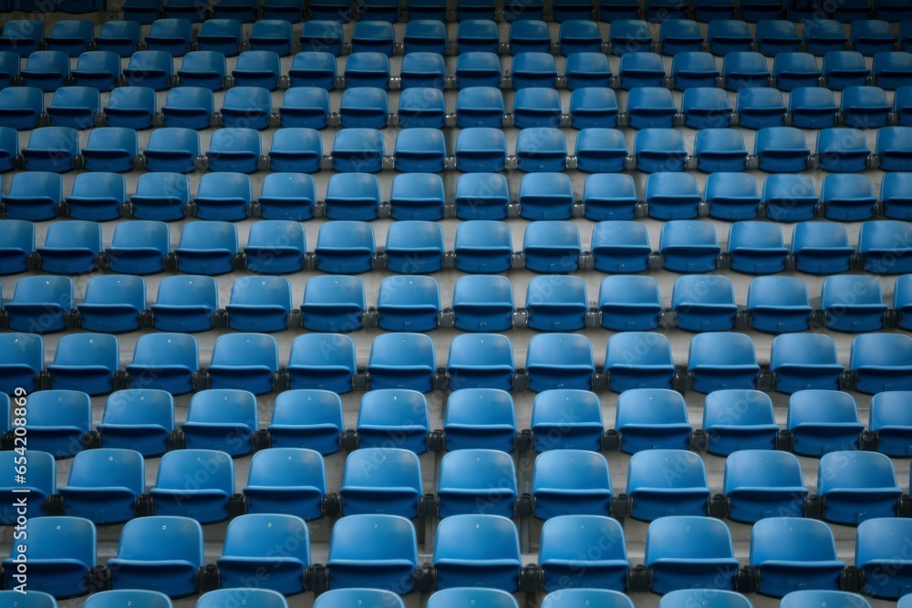 Obraz premium Empty seats stadium. Sport chair field. Generate Ai