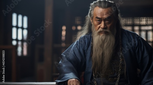 Portrait of teacher Confucius.generative ai
 photo