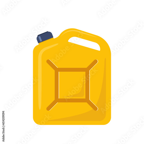 Jerrycan. Canister for petrol, gasoline and engine oil. Vector illustration.