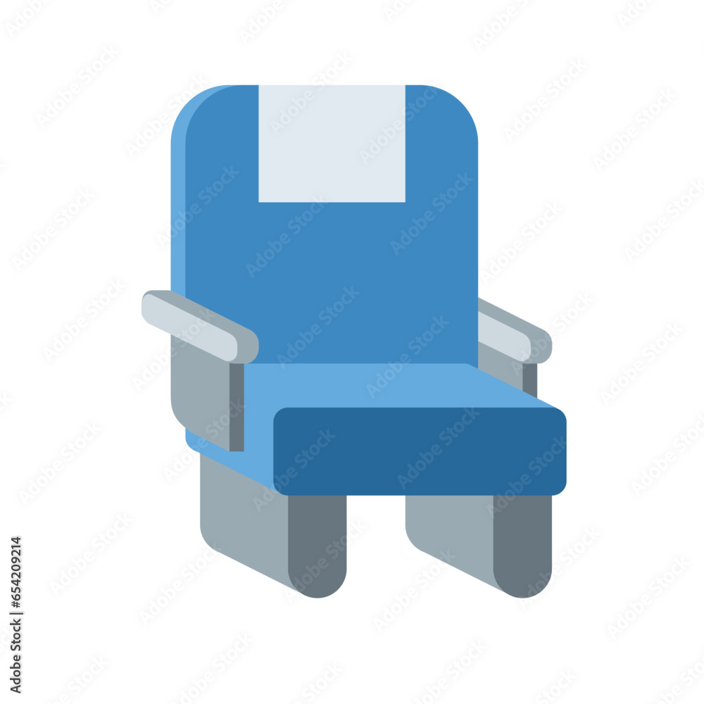 Seat editable flat vector icon design. Isolated airplane, train, bus seat sign design. Seat editable flat vector icon design. Isolated airplane, train, bus seat sign design.