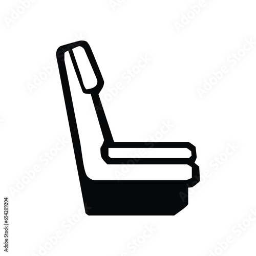 Seat editable flat vector icon design. Isolated airplane, train, bus seat sign design.