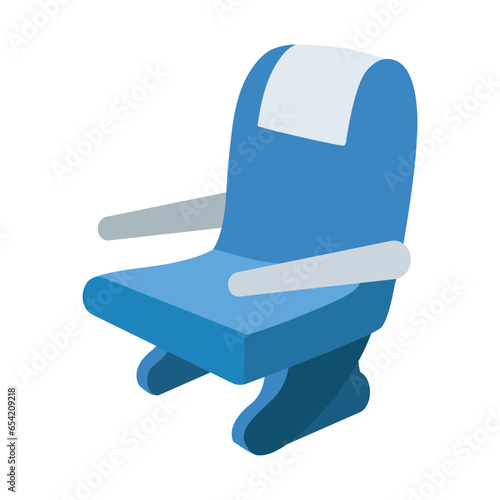 Seat editable flat vector icon design. Isolated airplane, train, bus seat sign design.
