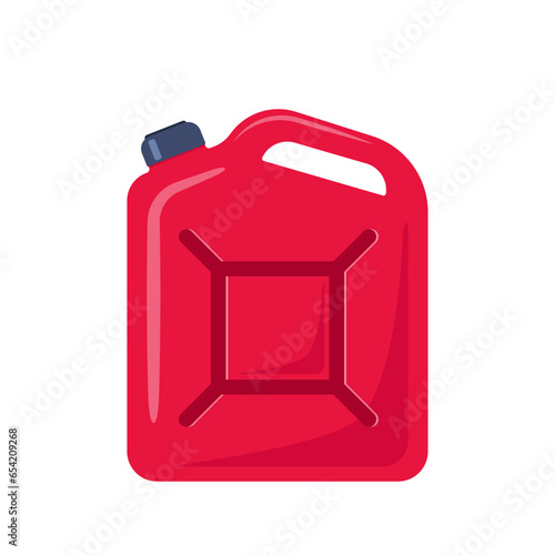 Jerrycan. Canister for petrol, gasoline and engine oil. Vector illustration.