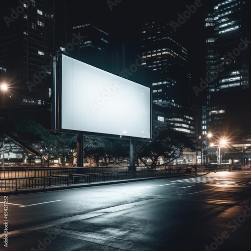 Blank billboard sign mockup in the urban environment, empty space to display your advertising or branding company.