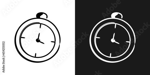 Hand drawn Time and clock vector icons. Time management. Timer, speed, alarm, time management symbol. Vector EPS 10
