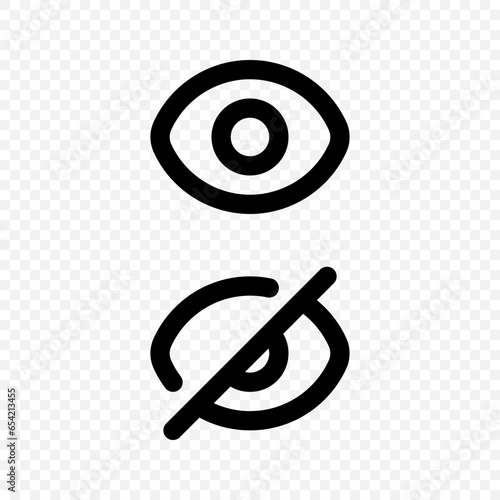 Eye icon set. See and unsee symbol. Show password. Visibility symbols isolated. Vector EPS 10