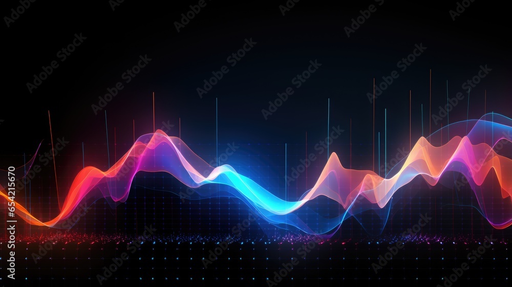 Glowing neon light waves background. Modern abstract wavy futuristic illustration. Colorful Wave element with neon led illumination design. Black Friday sale, cyber Monday concept. Glowing neon light waves background. Modern abstract wavy futuristic illustration. Colorful Wave element with neon led illumination design. Black Friday sale, cyber Monday concept.