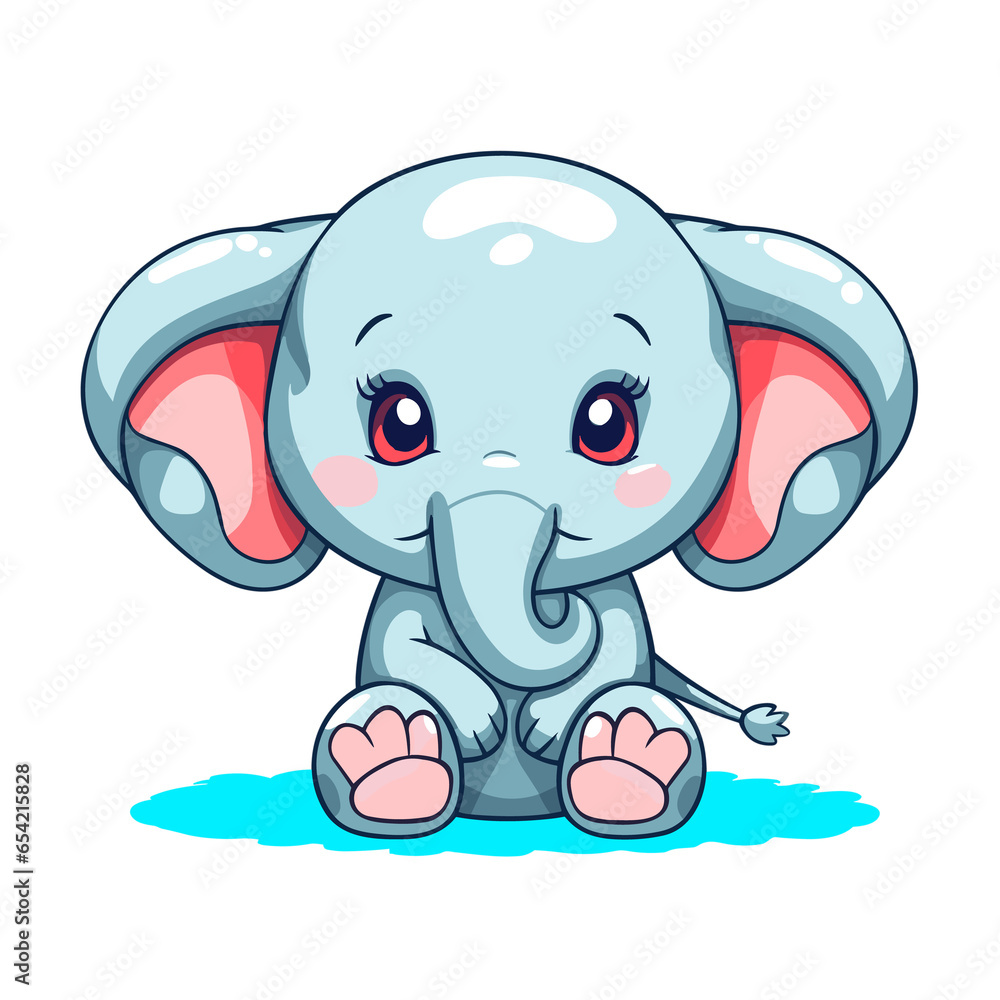 Obraz premium Elephant, Illustration PNG, Cartoon Graphic Design Tshirt