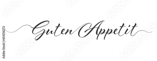 Enjoy your meal. Calligraphic inscription in one line.  German language