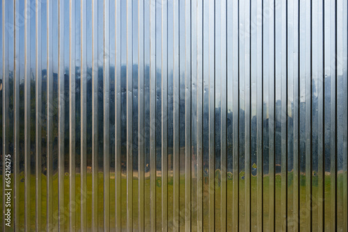 relective polished corrugated aluminum sheet metal Facade of a skyscraper