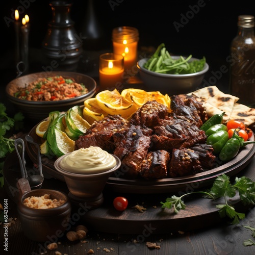 Lamb_skewers_flame_fresh_delicious_a_row_of_lamb