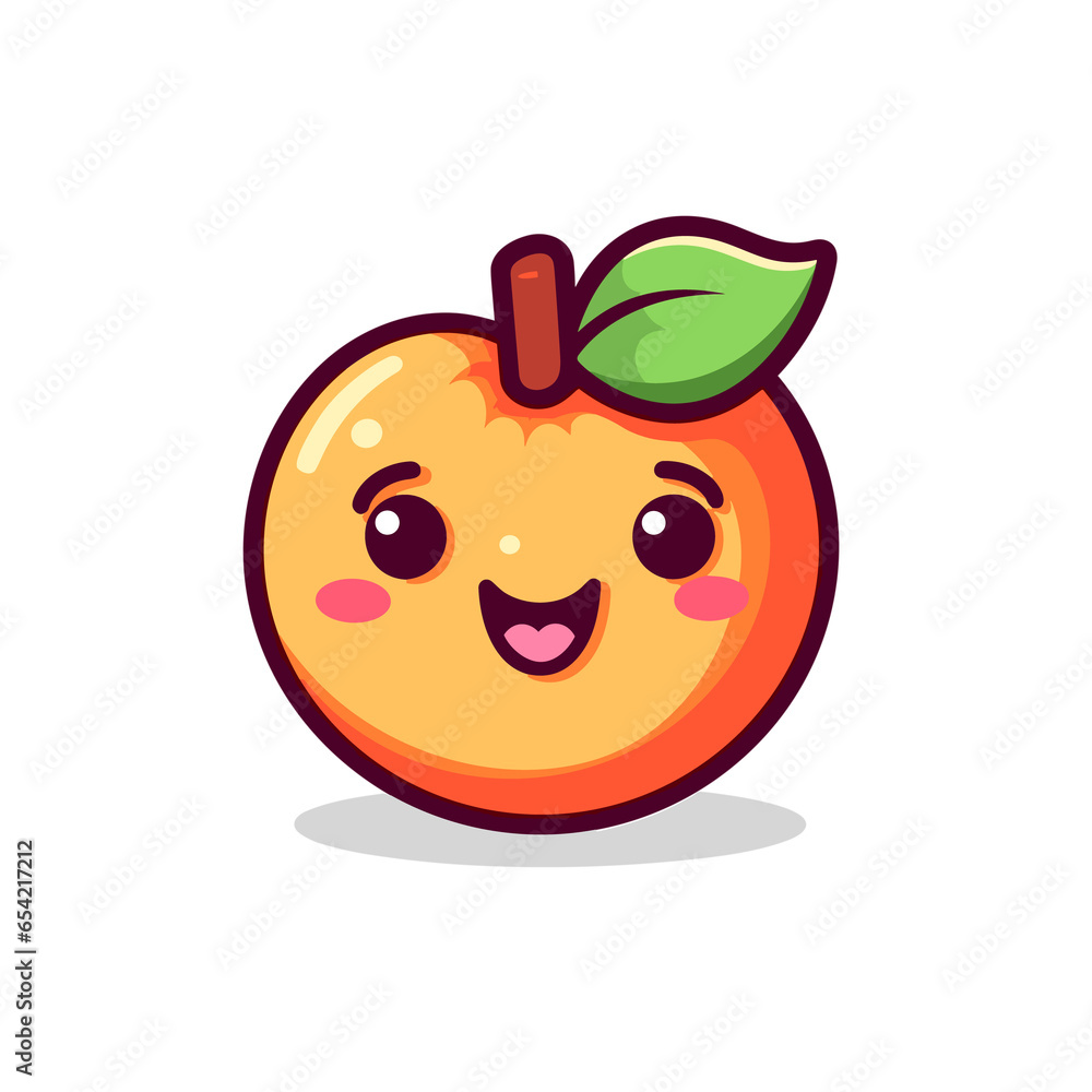 Fototapeta premium Nectarine, Illustration PNG, Cartoon Graphic Design Tshirt