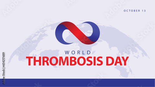 World thrombosis day. Celebrated every year on October 13th. Suitable for banners, web, greeting cards, social media etc