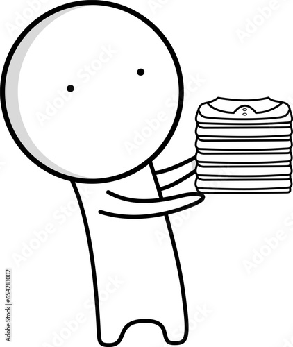 Boy in washed and ironed clothes
