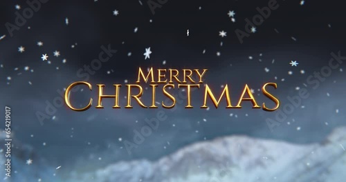 Merry Chrismtas Title in a 3D animation