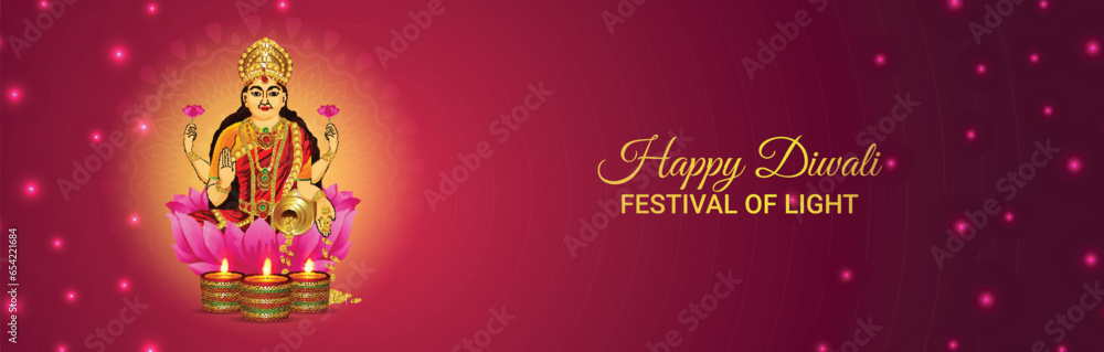 Creative vector illustration of happy diwali celebration greeting card