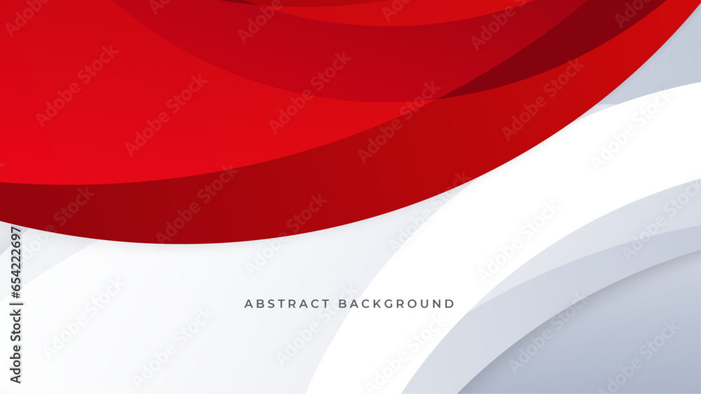 Modern abstract geometric red white background  Premium Vector - obrazy, fototapety, plakaty 