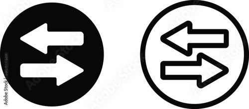 exchange icon set vector in two styles isolated on white background . transfer icon