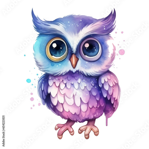 Watercolor Cute Owl 