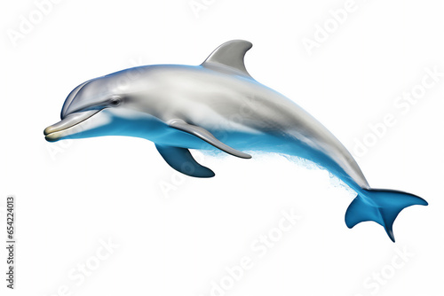 dolphin jumping isolated on white