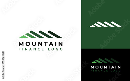 Simple Professional Hill Mountain Top Peak Finance Invest Stock Logo Branding Template