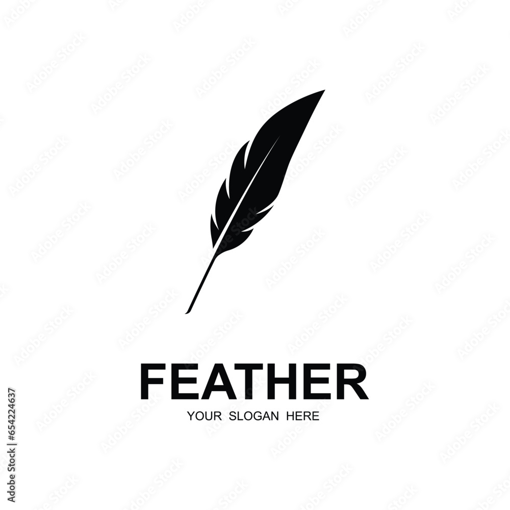author's feather logo vector icon illustration design author's feather logo vector icon illustration design