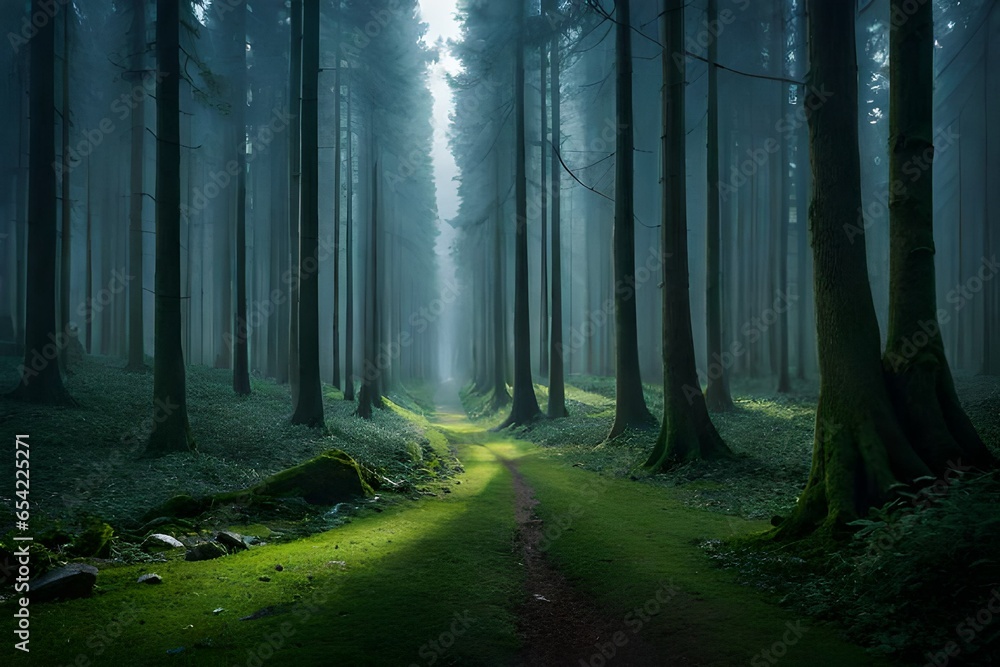 Naklejka premium path in the woods Generated AI