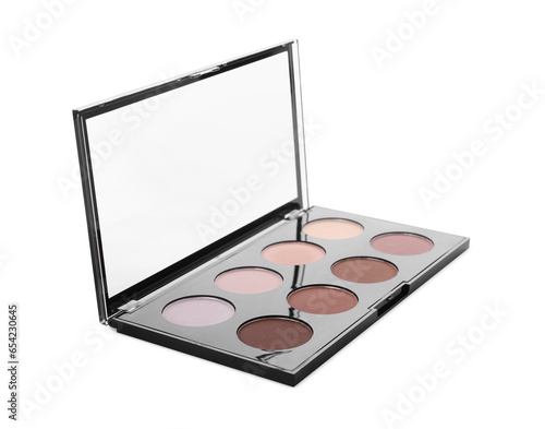 Colorful contouring palette on white background. Professional cosmetic product