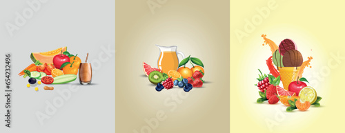 Asian food story set, and traditional restaurants, cooking, menu, vector illustration