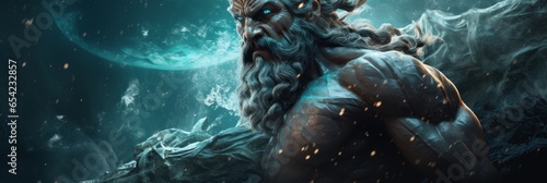 Neptune - The roman god of the sea.generative ai
 photo
