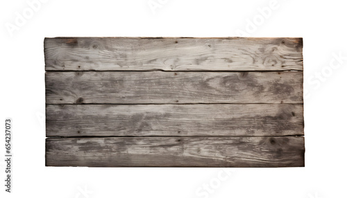 top view of wooden sign board on transparent background